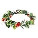 Love Sweety Succulent Flower Crown Eucalyptus Halo Wedding Floral Headband Photo Prop (B-Red)
