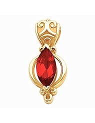 14K Yellow Gold Marquise Cut Chatham Created Ruby Pendant -- LIFETIME WARRANTY