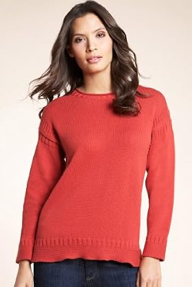 Pure Cotton Round Neck Chunky Knit Jumper