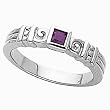 14K White Gold Amethyst Ring