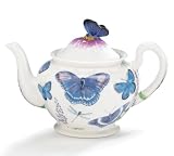 Blue Butterfly Porcelain Teapot