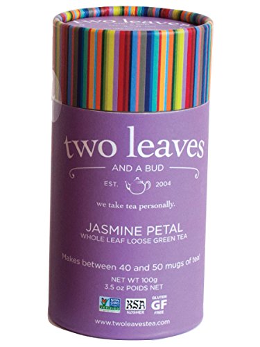 Two Leaves and a Bud Jasmine Petal Loose Tea Cylinder, 3.5 Ounce Packages