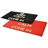 High Quality JVL Keep Calm and Come In Coir Door Mat in Red
