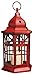 Biedermann & Sons Hexagonal Candle Holder Lantern, Antique Red, 14.25 Inches Tall