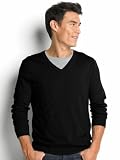 Banana Republic Men's Black Silk/Cotton Solid V-Neck Sweater