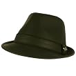 Men's Winter Classic Faux Leather Distress Fedora Trilby Gangster Hat Black L/XL