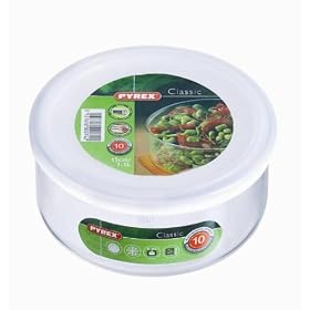 Pyrex Round Dish with Plastic Lid, 1.1L