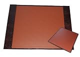 41cK0zQW2AL. SL160  Aurora Products Executive Desk Pad with Mouse Pad, 24.5 x 19 x .25 Inches, Brown Croc with Tudor Liner