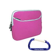Baby Pink Soft Neoprene Carrying Case for the Samsung Go N310, NC10, N110, N120, N130, N135, N140, or any 10 Inch Series Netbook Laptop Computer with Free Carabiner Key Chain