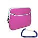 Baby Pink Soft Neoprene Carrying Case for the Toshiba Mini Notebook NB305 or any 10 Inch Series Netbook Laptop Computer with Free Carabiner Key Chain