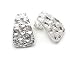 Curved Hammered Finish Sterling Silver Post Stud Earrings