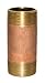Trenton Pipe 11301X0030RR Red Brass Pipe Nipple, Seamless, Schedule 80, M-NPT Threaded Both Ends, Extra Heavy, 1/8