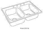 Elkay D233193 Dayton 33-Inch by 19-Inch Stainless Steel Double Bowl Three-Hole Kitchen Sink, Satin Finish