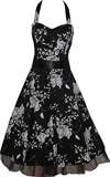 Pretty Kitty Fashion Black White Floral Evening Party Prom Dress M 12