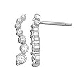 14K White Gold Journey Diamond Earrings
