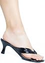 Fashion Vintage Cutesy Thong Sandal with Kitten Heel from Hot Fash Shoes - DENNY Black