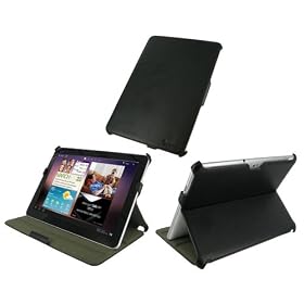 rooCASE Slim-Fit (Black) Folio Case Cover with Multi Adjustable Viewing Angles for Samsung GALAXY Tab 10.1 Wi-Fi (NOT Compatible with Verizon 4G LTE): Electronics