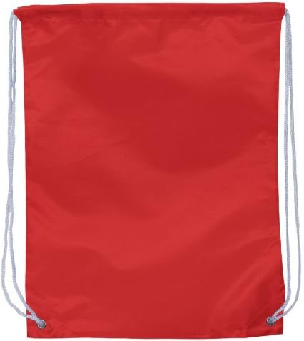 Valubag - Nylon Cinch Bag Draw String Backpack - VB0058 - One Size - Red