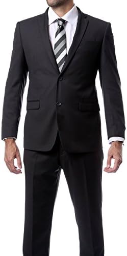 Men's "Ultra Soft" Classic Slim Fit Suit by Zonettie - Charcoal Grey, 36 Short