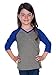 Kavio! Little Girls 3-6X Sheer Jersey Contrast V Neck Raglan 3/4 Sleeve