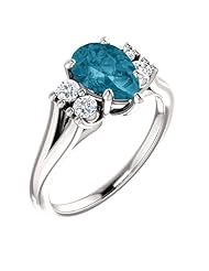 14K White Gold 9.00x6.00mm Pear Cut London Blue Topaz and Diamond Ring -- LIFETIME WARRANTY