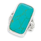 Sterling Silver Rectangle Turquoise Ring