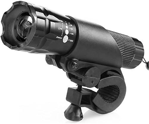 Bicycle Light 5 Watt 2000 Lumens 3 Mode Cree Q3 Led Bike Light Front Torch Waterproof + Torch Holder - Black