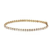 Image of 9ct Gold Ladies 0.50ct S Link Diamond Bracelet