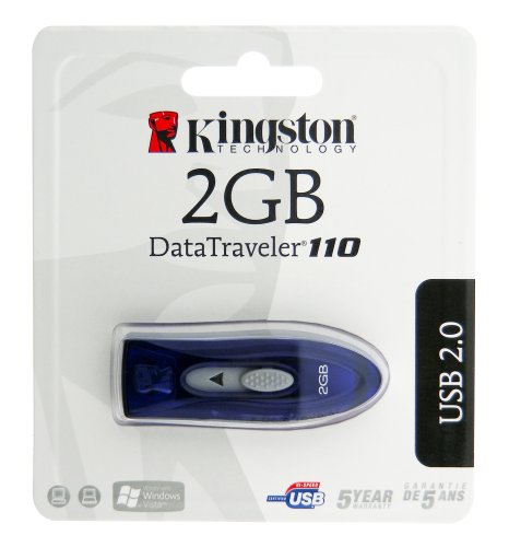 Kingston 2GB USB 2.0 Hi-Speed DataTraveler 110 (Blue) (DT110B 2GB)