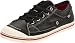 Simple Women's Take On Lace-Up Fashion Sneaker,Black,7 M US