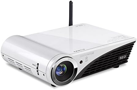SEO Win10 DLP Home Theater 3D Projector Mini Portable Windows10 Wifi Intel Processor Quad Core 32G ROM 2d Convert to 3d Bluray 3d VGA 3usb Hdmi Double Bluetooth4.0 LED Lamp Z6 White