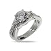 Brillant Cut CZ Three Stone Engagement Ring Set