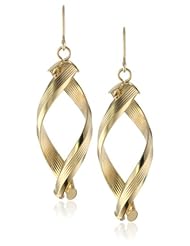 14K Italian Yellow Gold High Polish Swirl Dangle Earrings