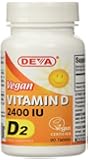 Deva Vegan Vitamins Vegan Vitamin D 2400 IU, D2, 90-Count