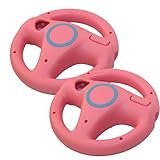 2x Pink Steering Wheel Game Controller for Nintendo Wii