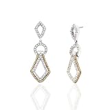 .40 CT HANGING 14K TWO-TONE DIAMOND EARRINGS