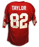 John Taylor San Francisco 49ers Autographed Throwback Red Jersey with GW Catch SB 23 Inscription