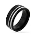 Men's Modern Double Steel Lined Black Plate title=
