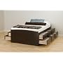 Queen Size 12 Drawer Captains Bed - Espresso