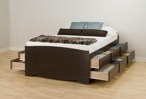 Kitchen: Queen Size 12 Drawer Captains Bed   Espresso
