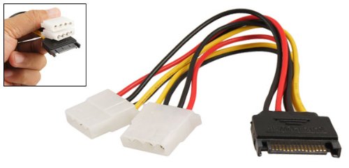 SATA 15 Pin Male to Female 4 Pin IDE Adapter Power Cable Cord