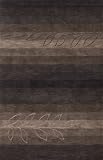 Hand Tufted Carpet Area Rug Stripes Vine TOBACCO 5x8