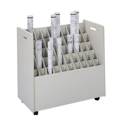 Safco 3083 Laminate Mobile Roll File, 50 2-3/4x2-3/4 Bins, 30-1/8wx15-3/4x28-7/8h, Putty On Sale