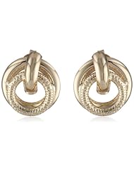 Duragold 14k Yellow Gold Polished and Textured Button Earrings