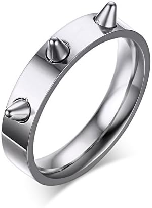 Op Jewelry Women Stainless Steel Jewelry Punk Style Spike Rings Rivet Self Defense Ring for Women Girl (stainless-steel (silver), 8)