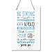 LifeSong Milestones Be Strong and Courgeous Joshua 1:9 Wall Decor Decorations Signs for Kids, Bedroom, Nursery, Hallways, Babyâ€™s Boys and Girls Room, Toddlers Size 8â€ x 12â€ Proudly Made in USA (Blue)