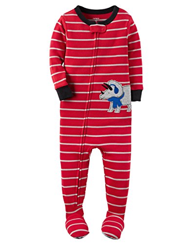 Carters Baby Boys Snug Fit Cotton Footie Pajamas Red Rhino, 3T