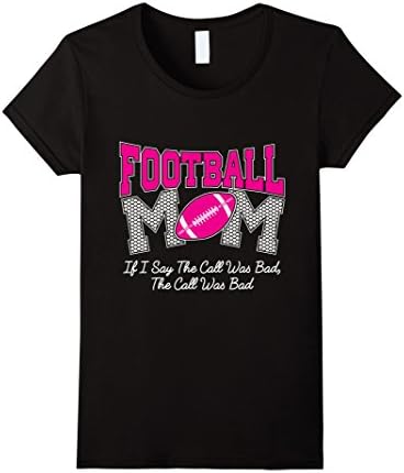 Women's Football Mom T-Shirt Large Black