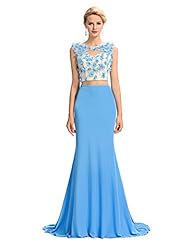 Sleeveless Beaded Open-Back Applique Lace Organza/Satin/Tulle Floor Length Evening Dress/Prom Dress/Party Dress  with a Brush/Sweep Train 