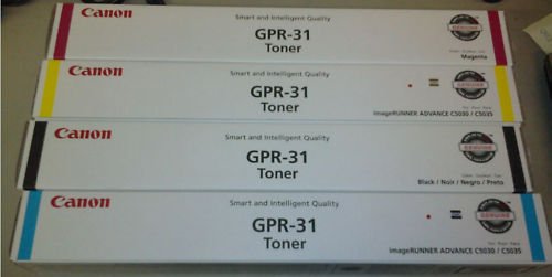 Canon GPR-31 OEM Genuine Toner Cartridge Combo for Canon ImageRunner C5030, C5035 Printer (BCMY One Each: 2790B003AA/ 2802B003AA/ 2798B003AA/ 2794B003AA